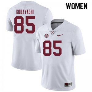 NCAA Women's Alabama Crimson Tide #85 Drew Kobayashi Stitched College 2019 Nike Authentic White Football Jersey VA17K44YH